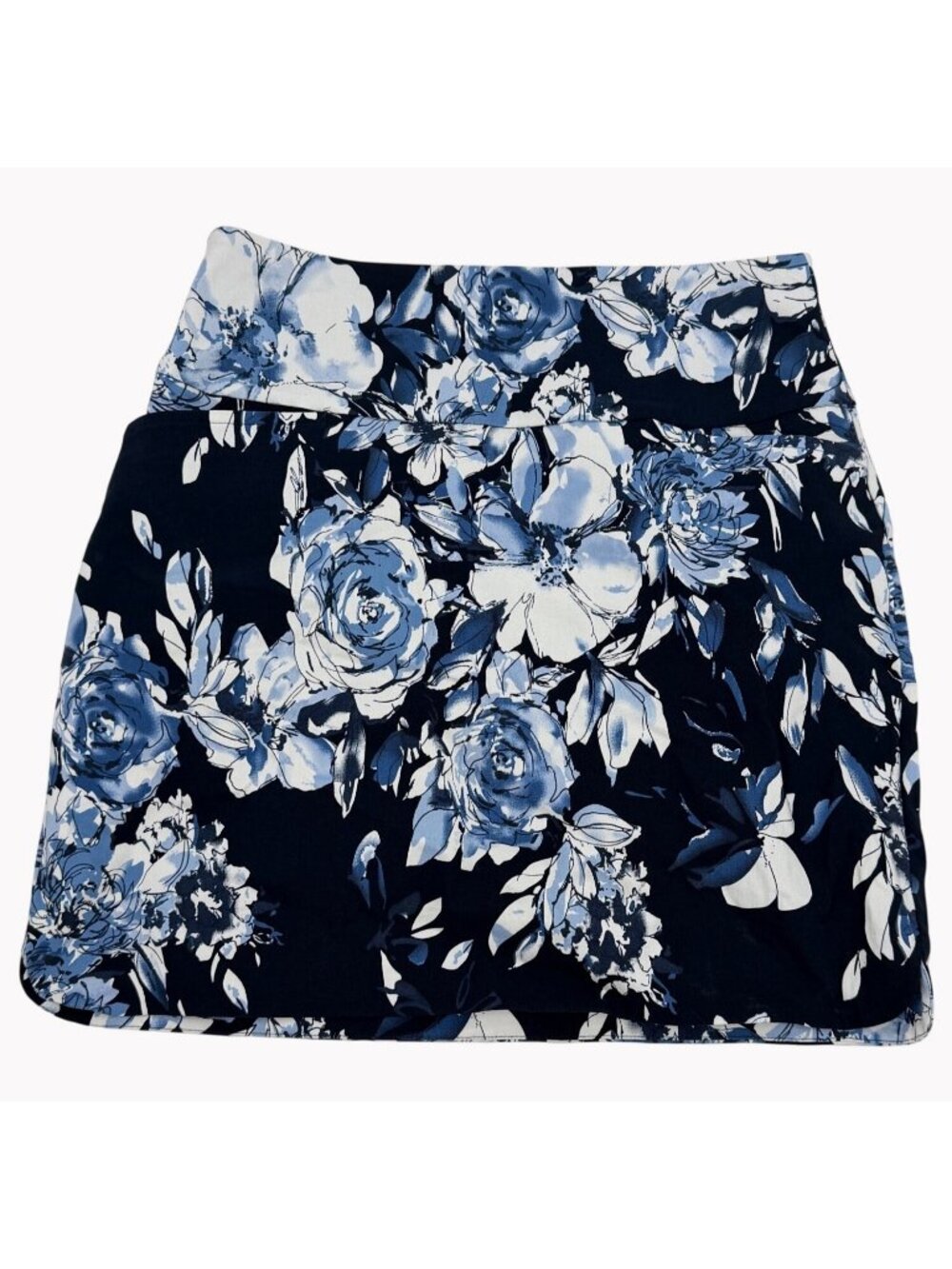 S.C. & Co. Womens Small Navy Blue Floral Athletic Skort With Built-In Shorts